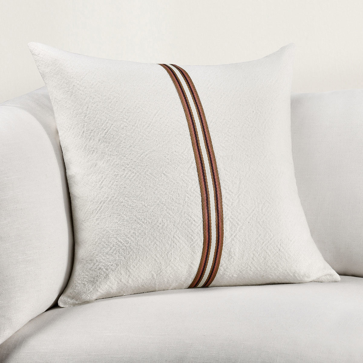 TL Ralph Ivory/Sangria Red Multiple Sizes Throw Pillow (Set of 2) - Ornate Home