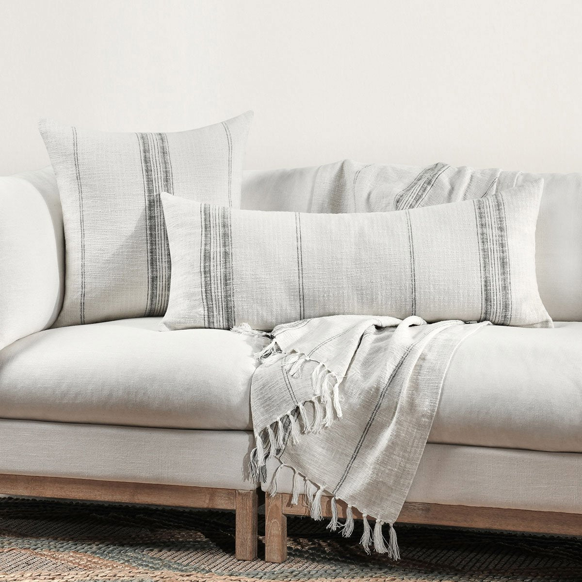 TL Ria Natural/Black Multiple Sizes Throw Pillow - Ornate Home