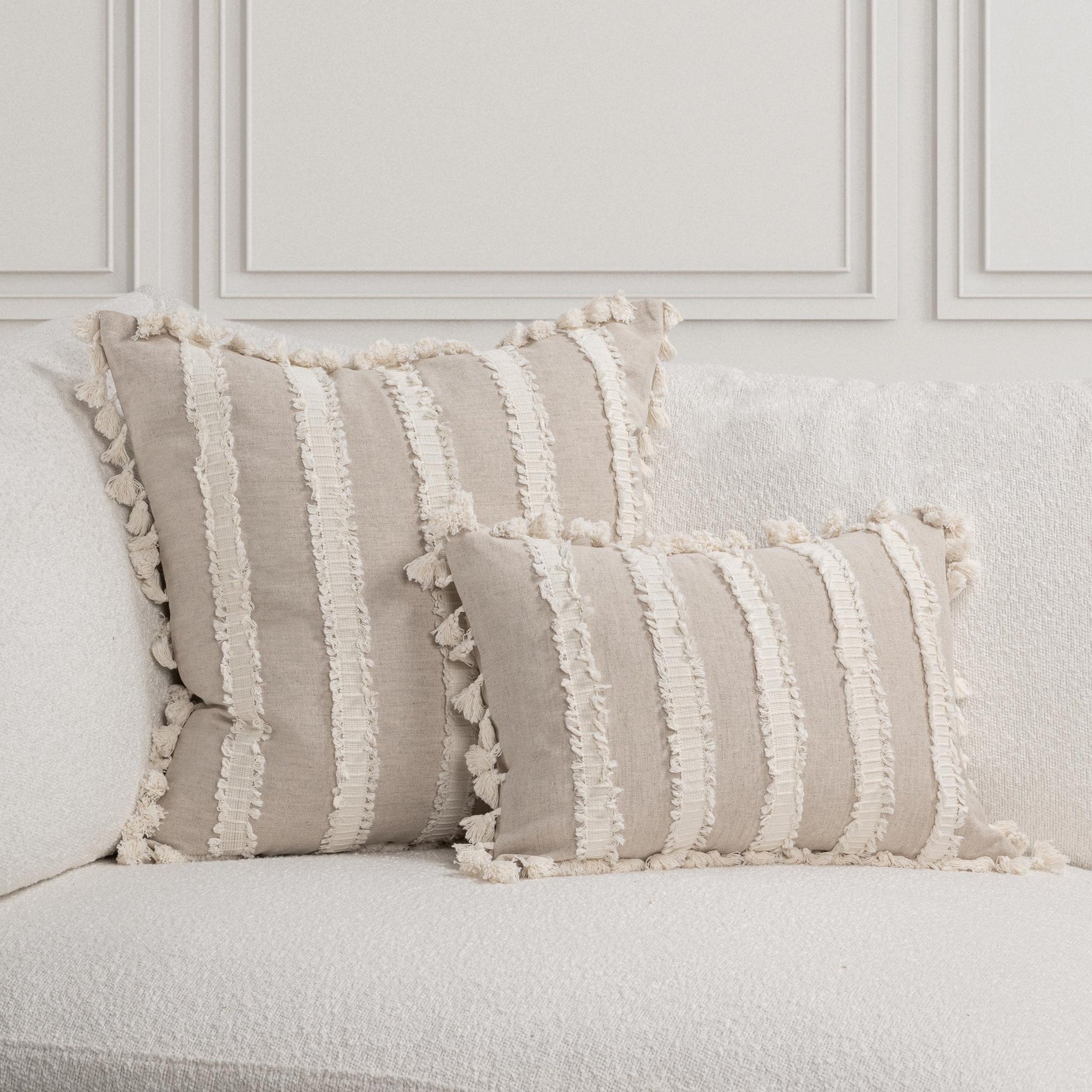 TQ Edisto Natural/Ivory Multiple Sizes Throw Pillow (Set of 2) - Ornate Home