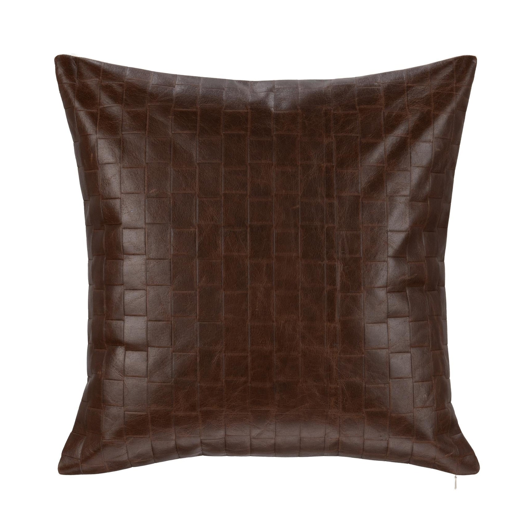 TQ Leather Seston Brown 20x20 Throw Pillow (Set of 2) - Ornate Home