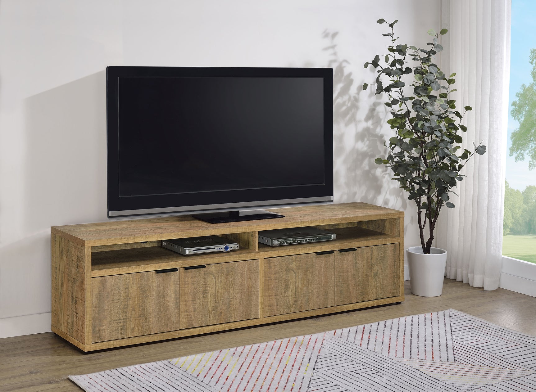 Tabby Mango 79-inch 4-door Engineered Wood TV Stand Media Console - Ornate Home
