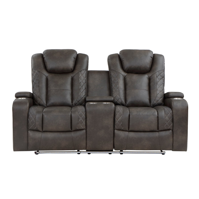 Tabor Brown Power Double Reclining Loveseat - Ornate Home