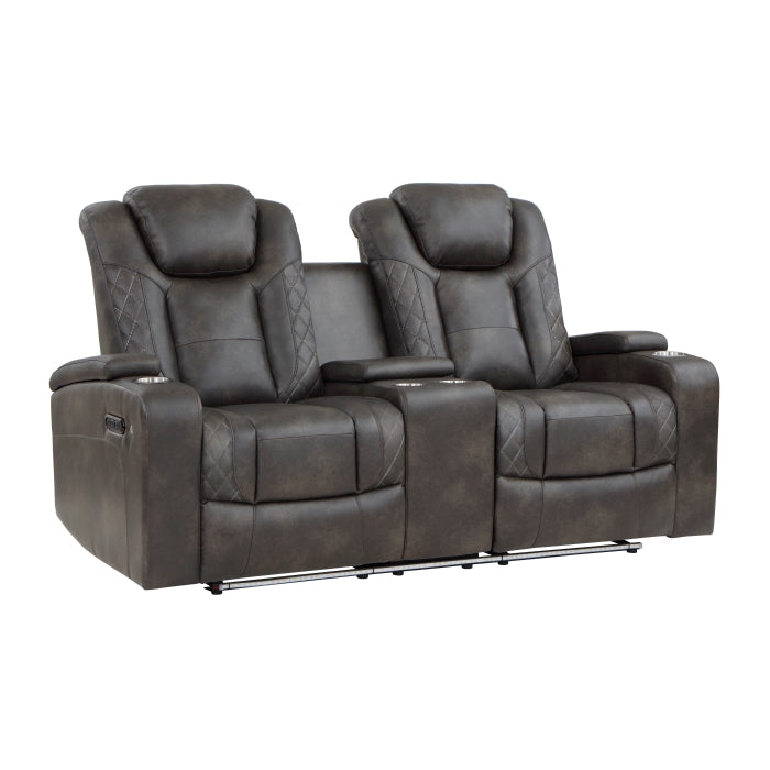 Tabor Brown Power Double Reclining Loveseat - Ornate Home