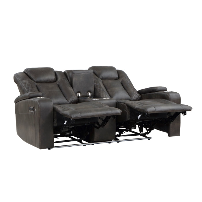Tabor Brown Power Double Reclining Loveseat - Ornate Home