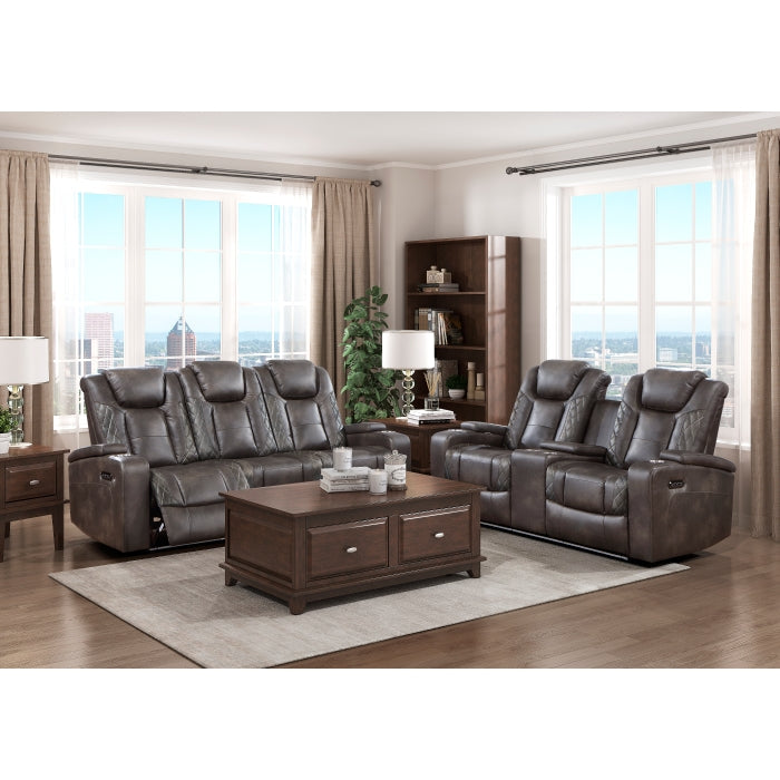Tabor Brown Power Double Reclining Sofa - Ornate Home