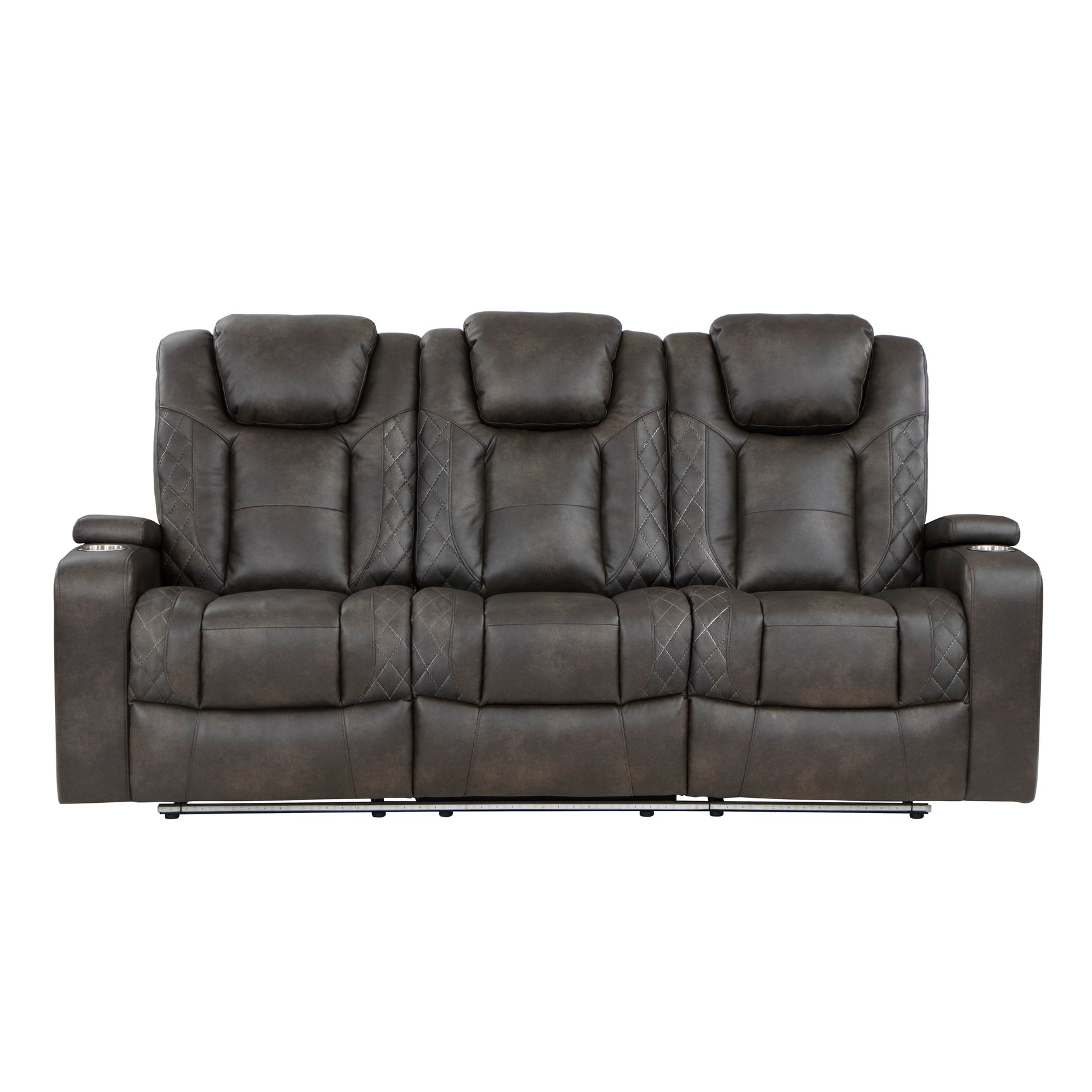 Tabor Brownish Gray Power Reclining Sofa and Loveseat - Ornate Home