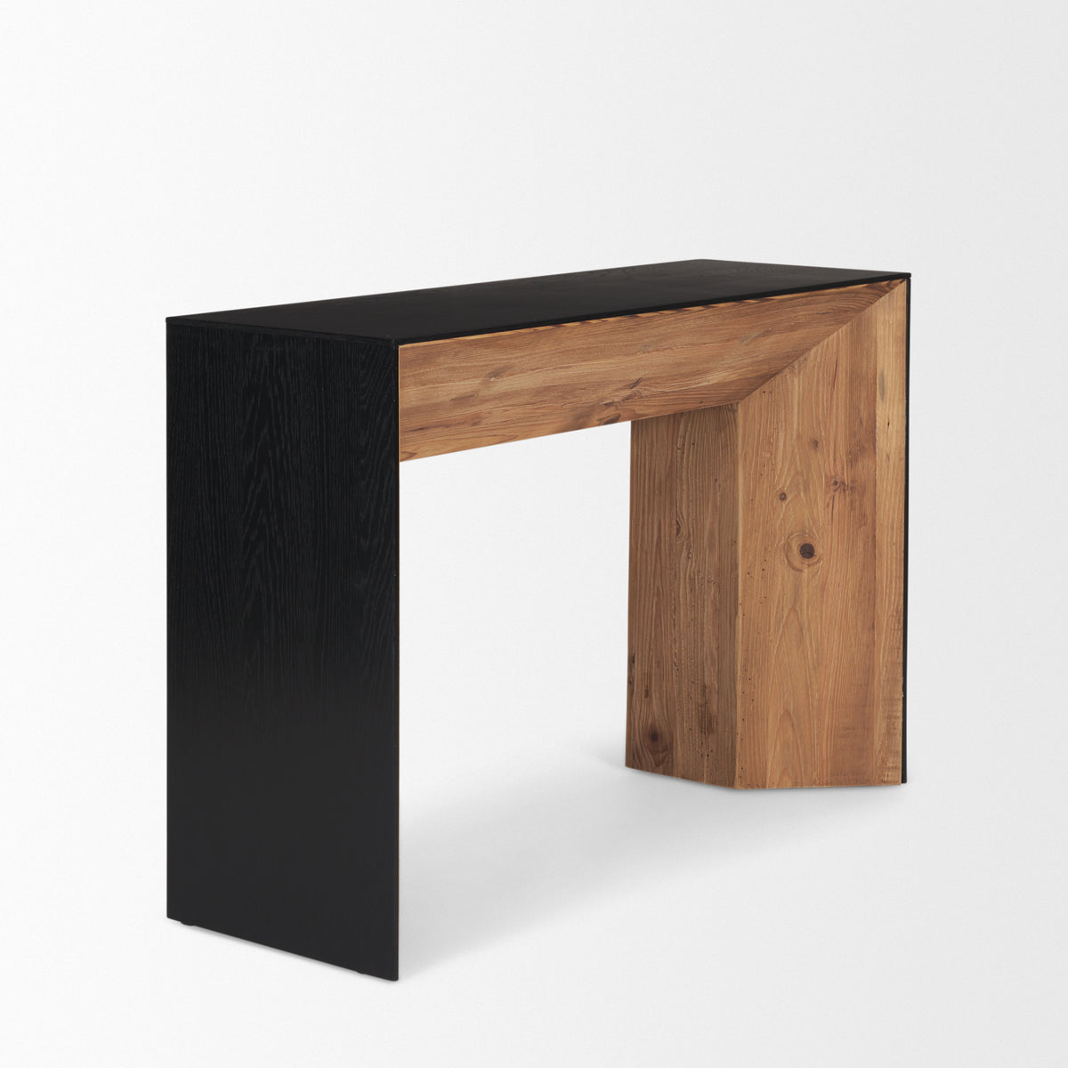 Tabor Natural/Black Wood Oak Waterfall Console Table - Ornate Home
