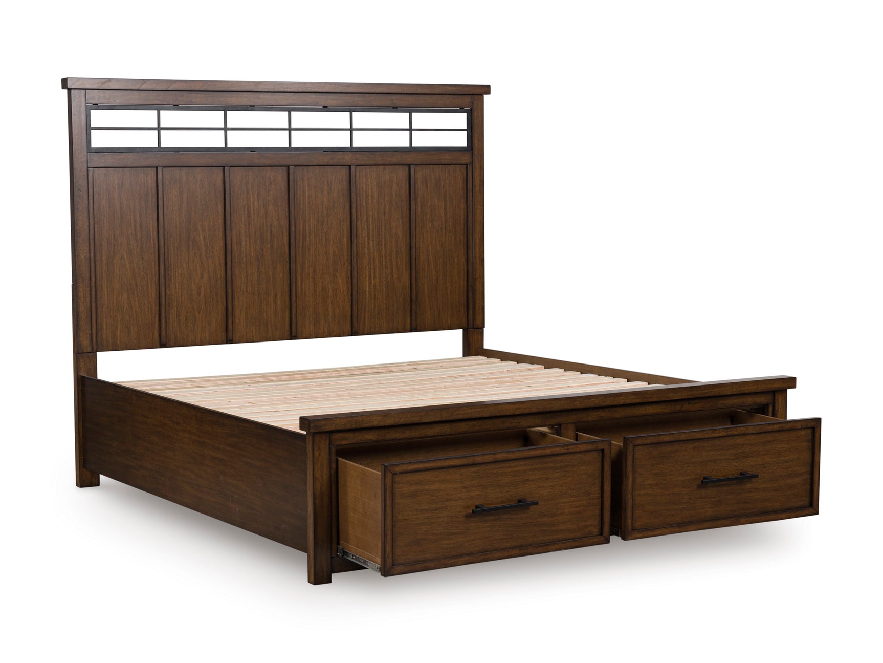 Taffenbrook Brown King Panel Storage Bed - Ornate Home