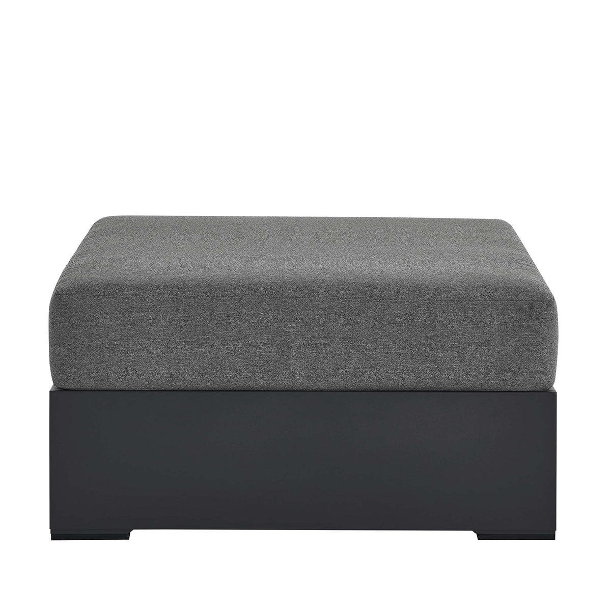 Tahoe Gray/Charcoal Outdoor Patio Powder-Coated Aluminum Ottoman - Ornate Home