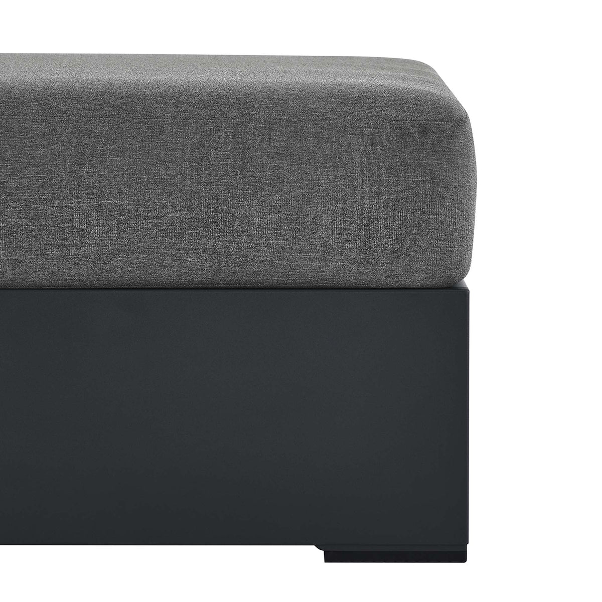 Tahoe Gray/Charcoal Outdoor Patio Powder-Coated Aluminum Ottoman - Ornate Home