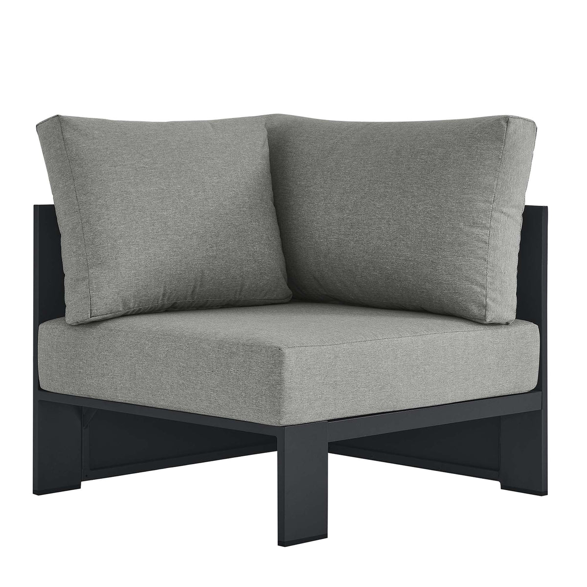 Tahoe Gray Outdoor Patio Powder-Coated Aluminum Modular Corner Chair - Ornate Home