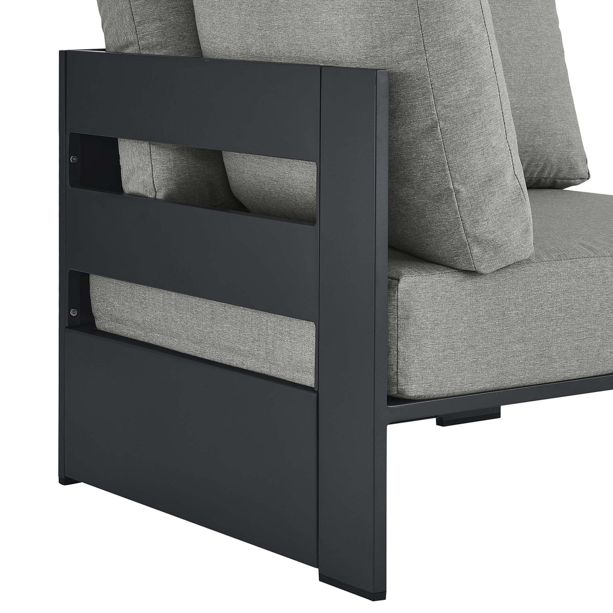Tahoe Gray Outdoor Patio Powder-Coated Aluminum Modular Corner Chair - Ornate Home