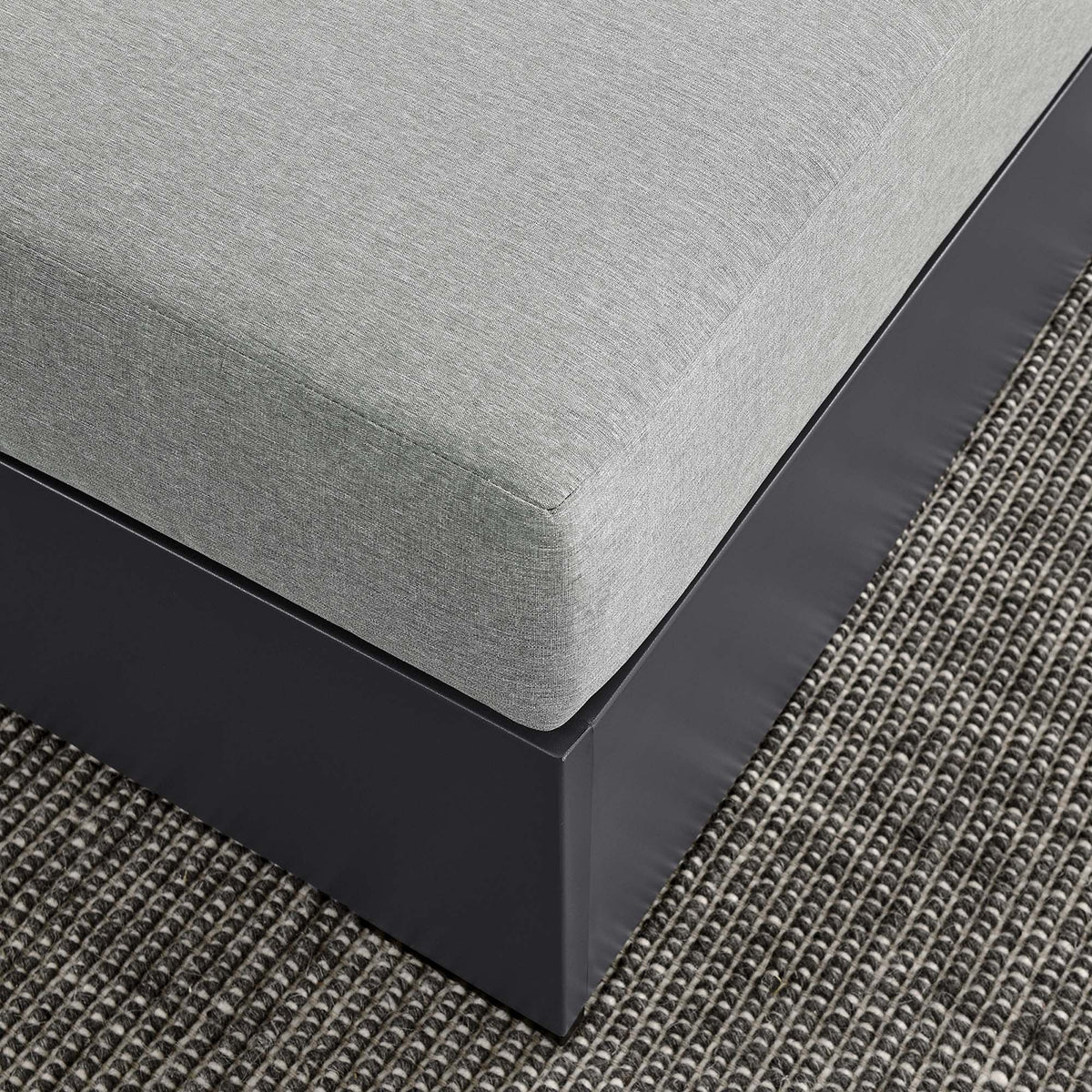 Tahoe Gray Outdoor Patio Powder-Coated Aluminum Ottoman - Ornate Home