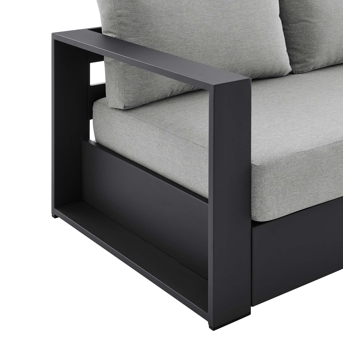 Tahoe Gray Outdoor Patio Powder-Coated Aluminum Sofa - Ornate Home