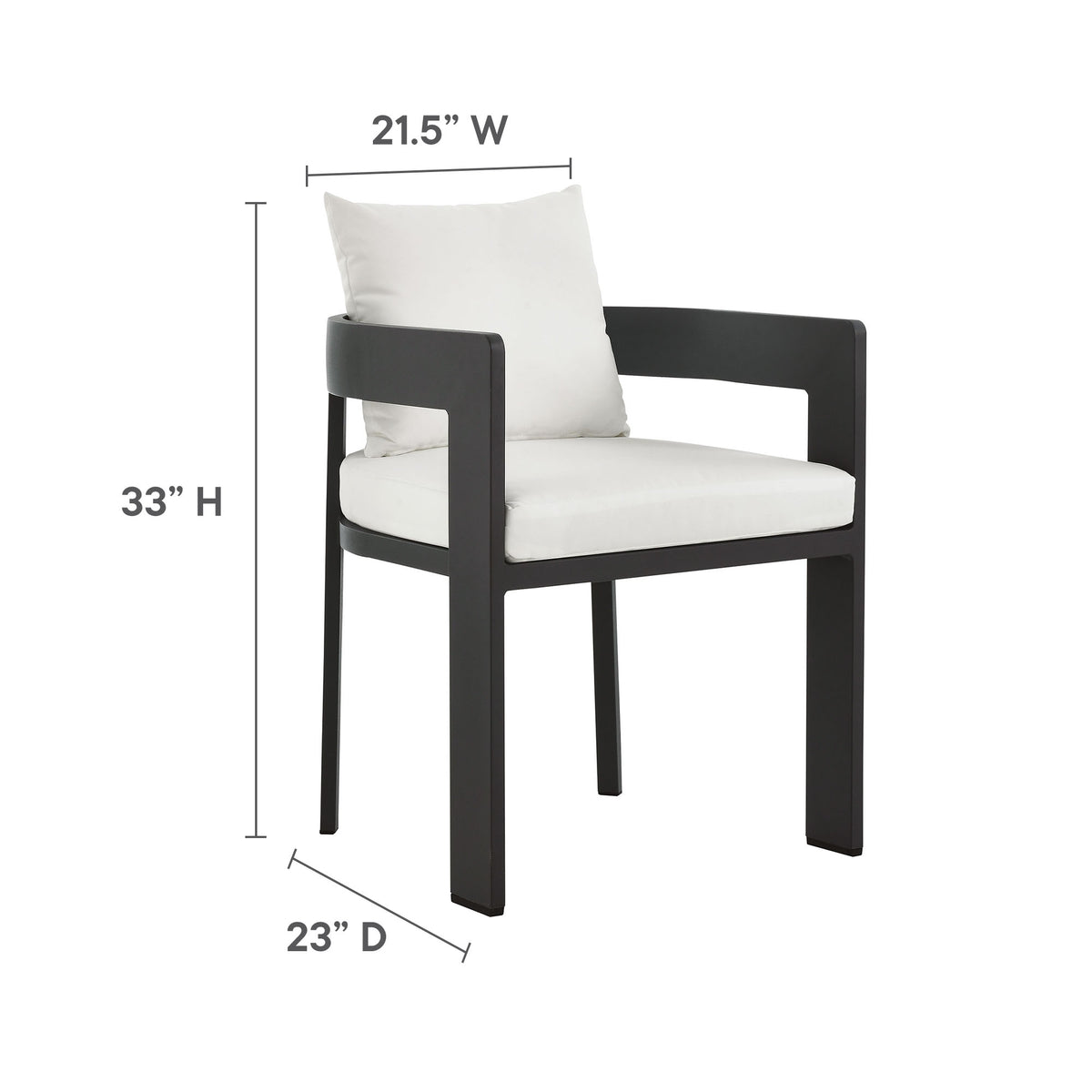 Tahoe Gray/White Outdoor Patio Aluminum Dining Chair - Ornate Home