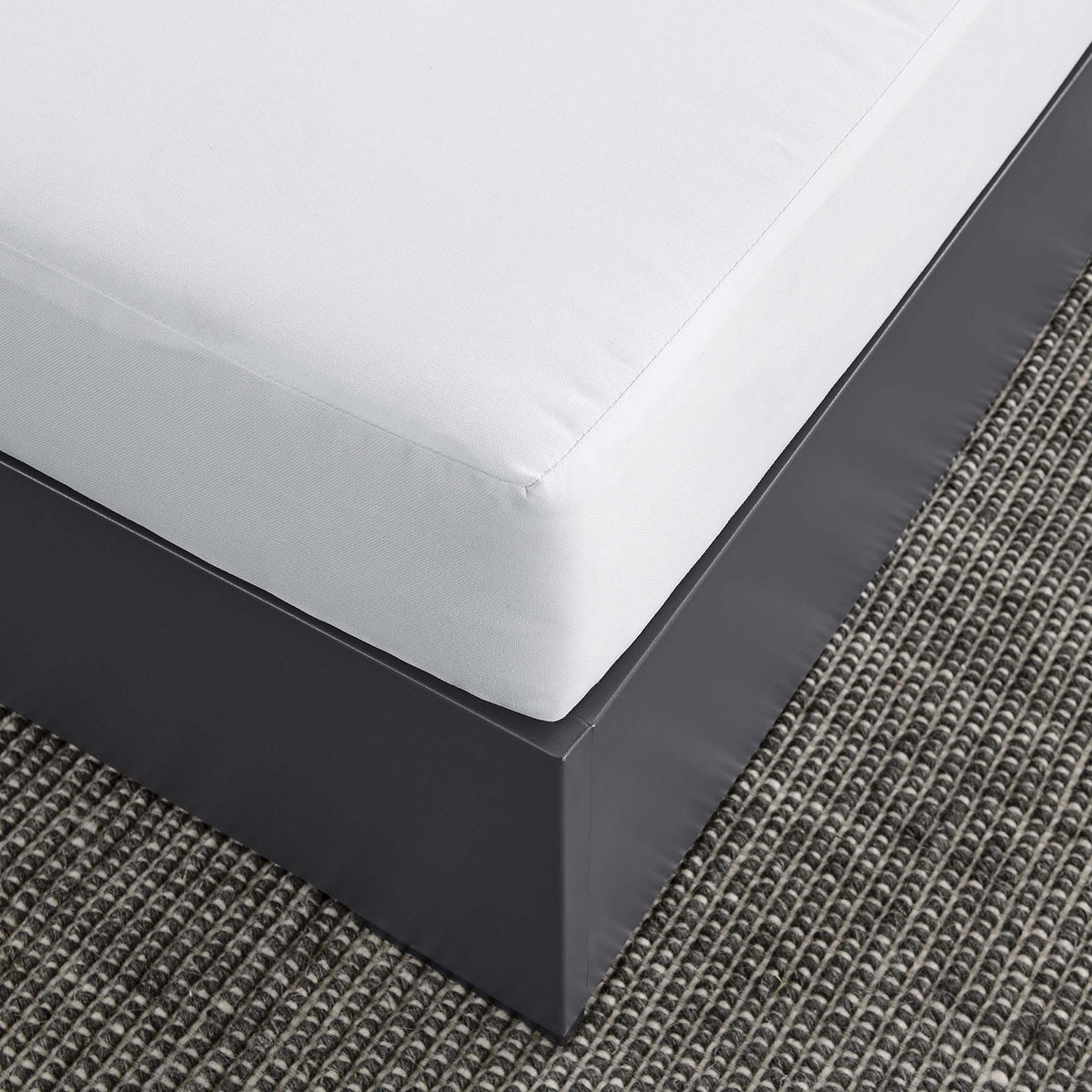 Tahoe Gray/White Outdoor Patio Powder-Coated Aluminum Ottoman - Ornate Home