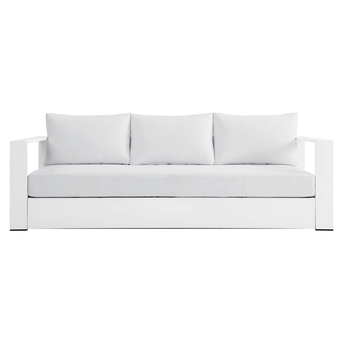Tahoe White Outdoor Patio Powder-Coated Aluminum Sofa - Ornate Home