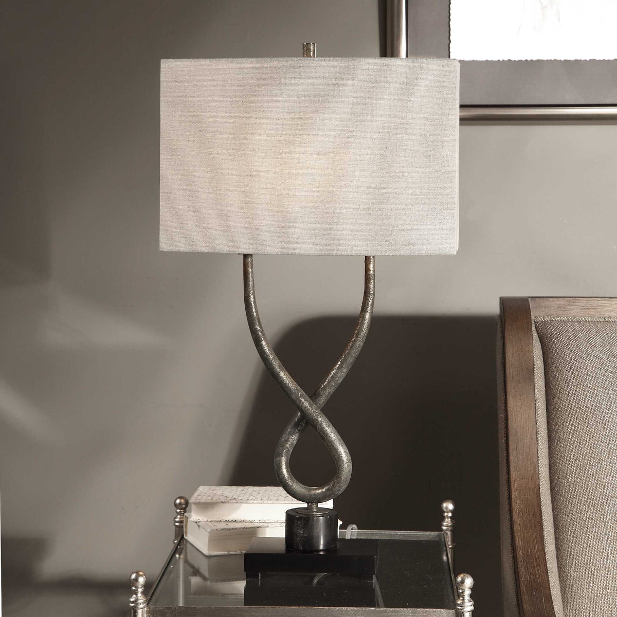 Talema Aged Silver Lamp - Ornate Home