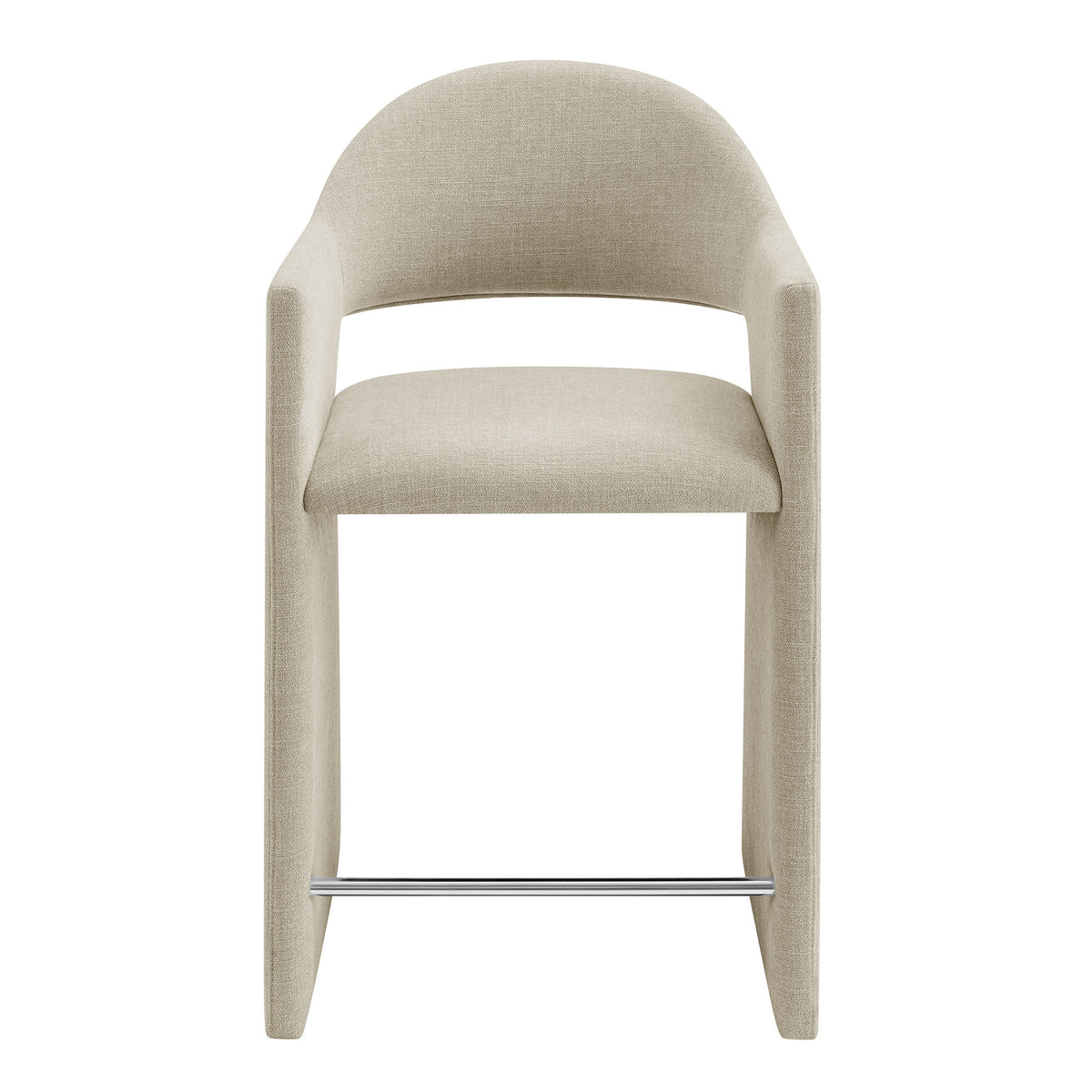 Talia Linen 37 Inch Upholstered Fabric Counter Stool - Ornate Home