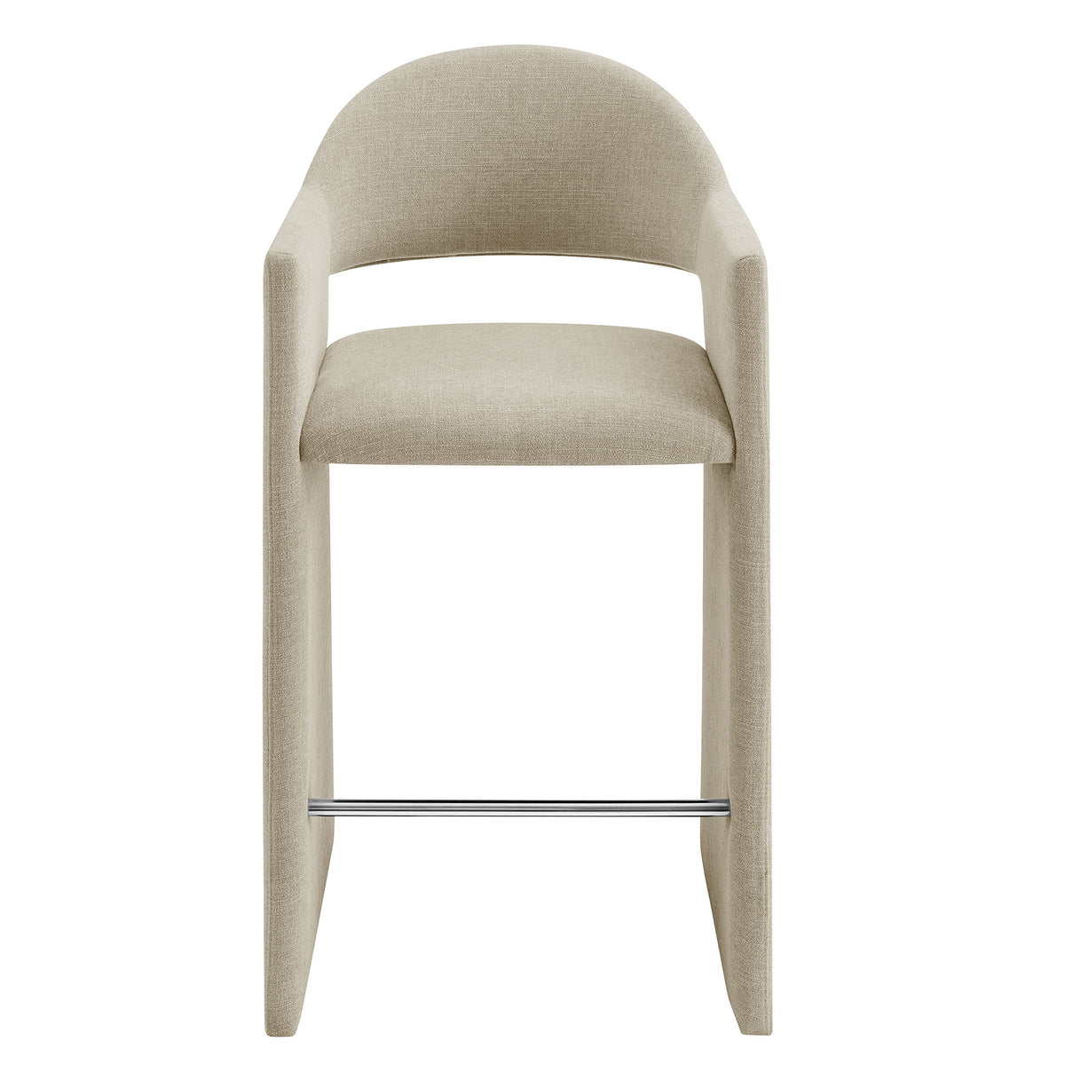 Talia Linen 41 Inch Upholstered Fabric Bar Stool - Ornate Home