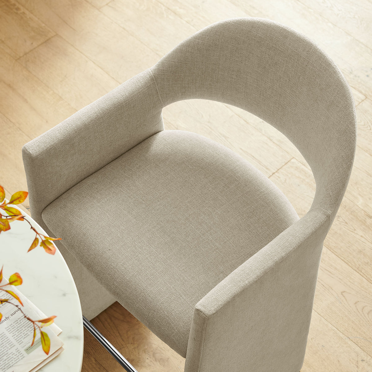 Talia Linen 41 Inch Upholstered Fabric Bar Stool - Ornate Home
