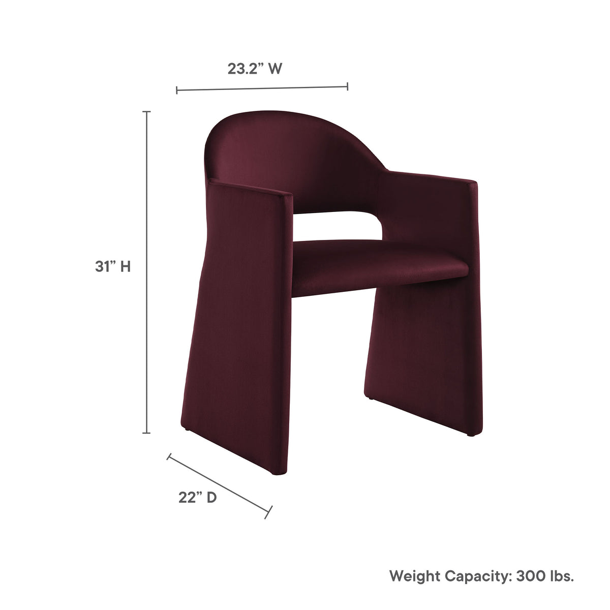 Talia Mulberry Performance Velvet Dining Armchair - Ornate Home