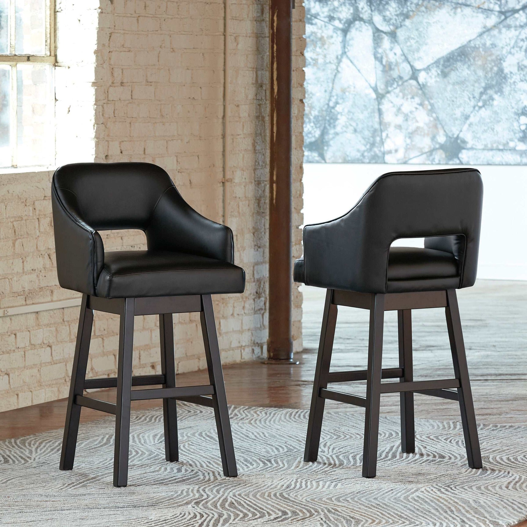Tallenger Black Pub Height Bar Chair (Set of 2) - Ornate Home