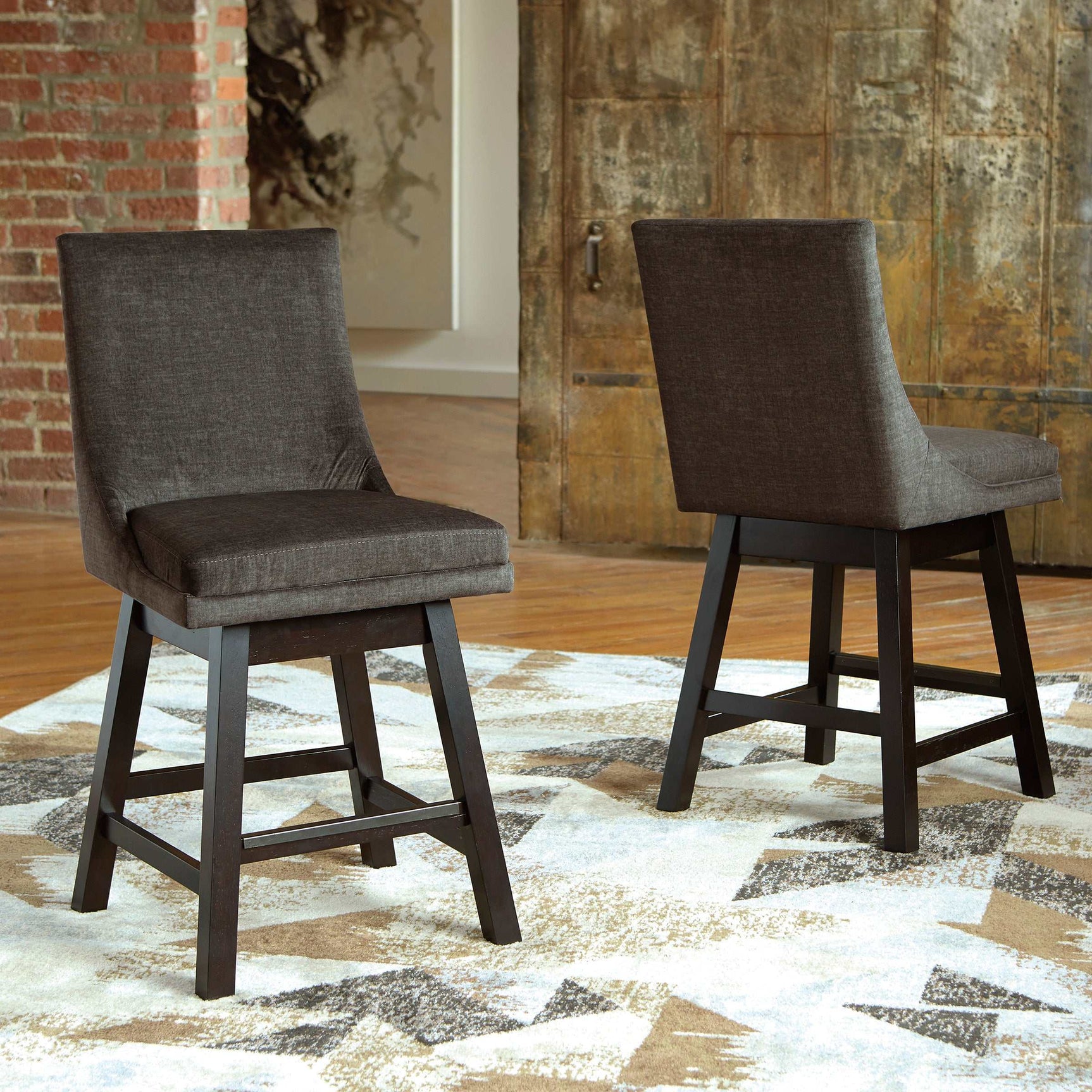 Tallenger Dark Gray Counter Height Chair (Set of 2) - Ornate Home