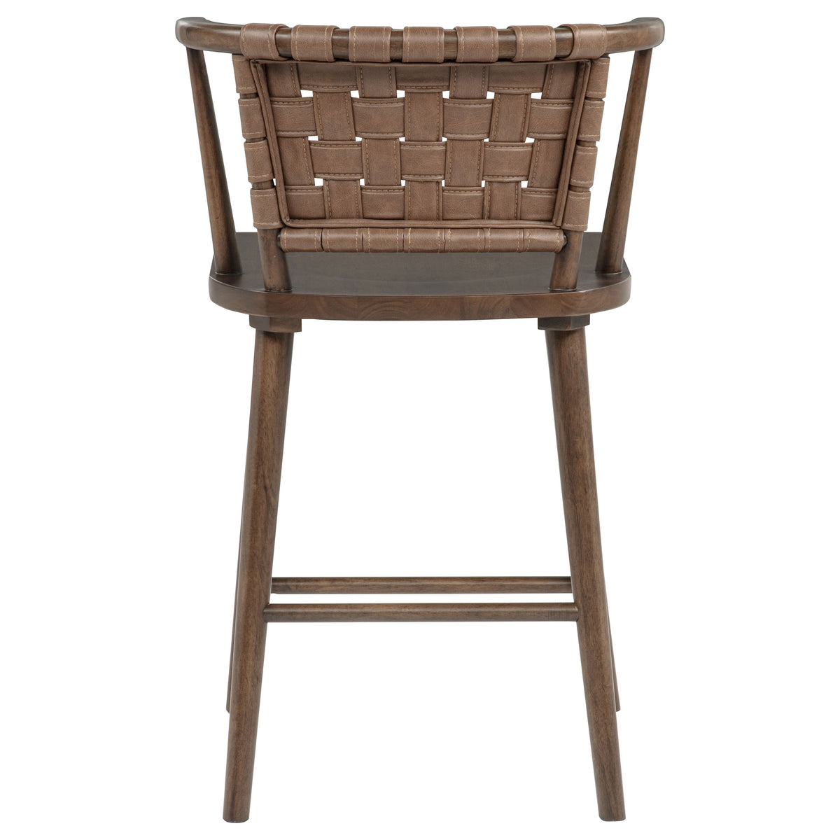 Tallis Brown Woven Leatherette Back Counter Chair (Set Of 2) - Ornate Home