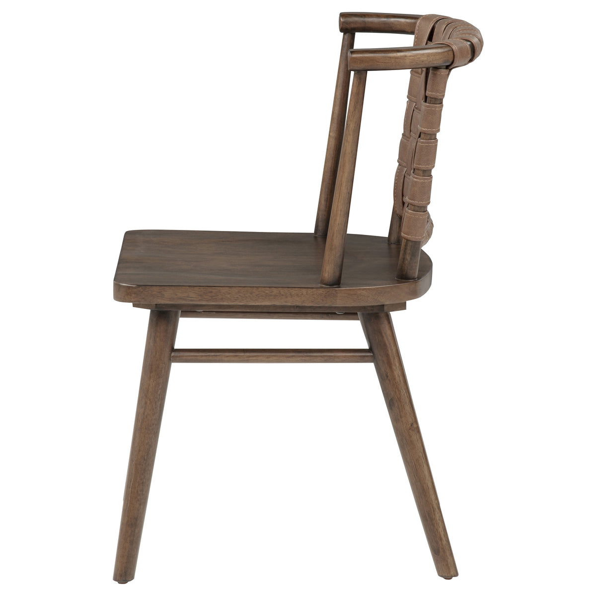 Tallis Brown Woven Leatherette Back Dining Side Chair (Set Of 2) - Ornate Home