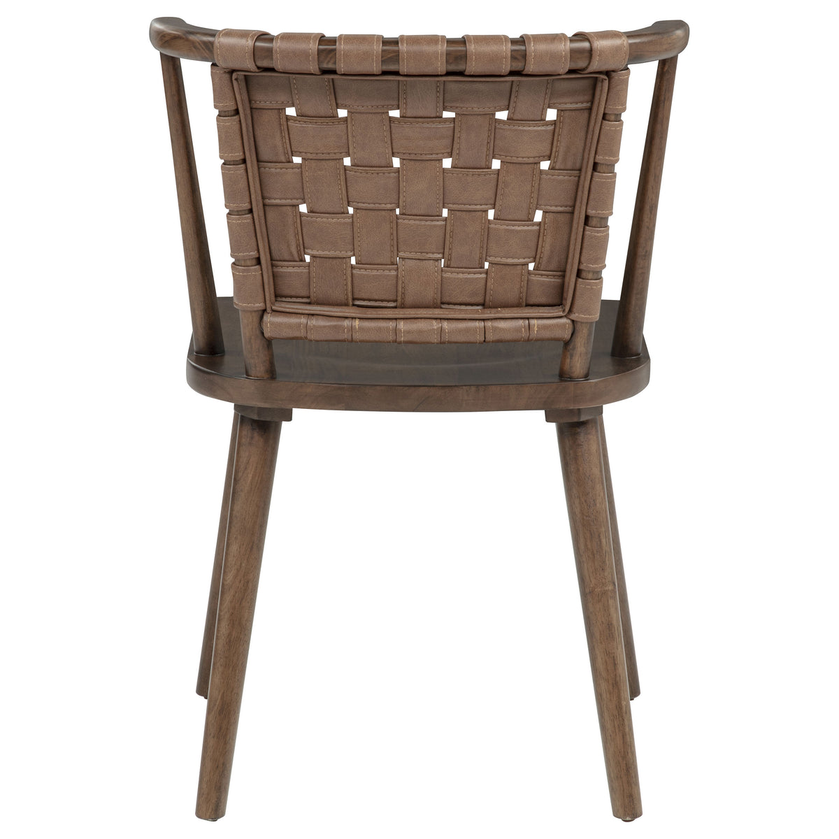 Tallis Brown Woven Leatherette Back Dining Side Chair (Set Of 2) - Ornate Home