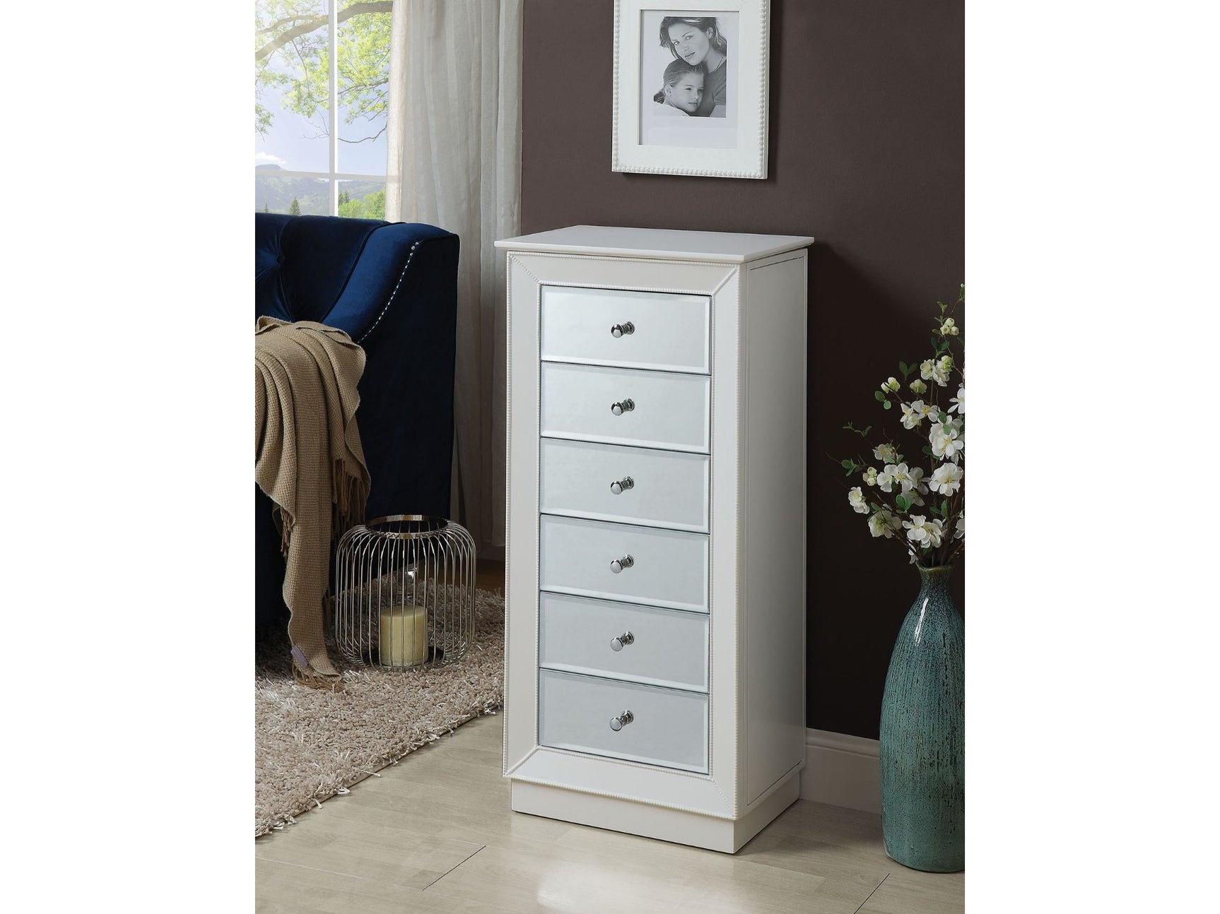 Talor White Jewelry Armoire - Ornate Home