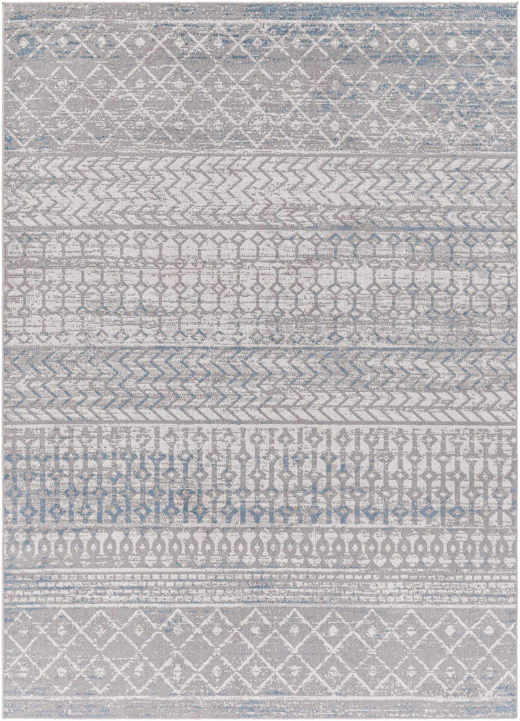 Tambac Blue & Gray Washable Area Rug - Clearance - Ornate Home