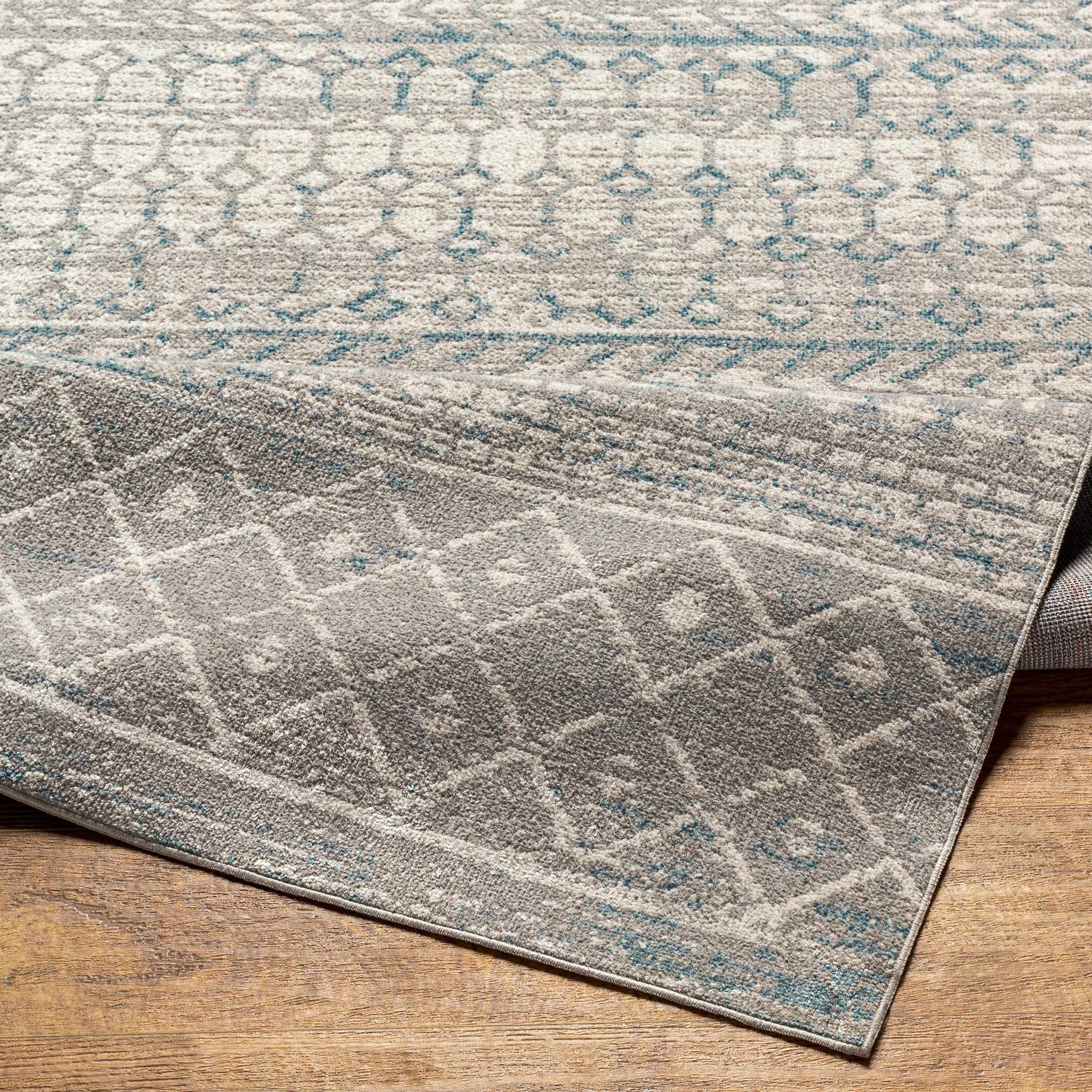 Tambac Blue & Gray Washable Area Rug - Clearance - Ornate Home