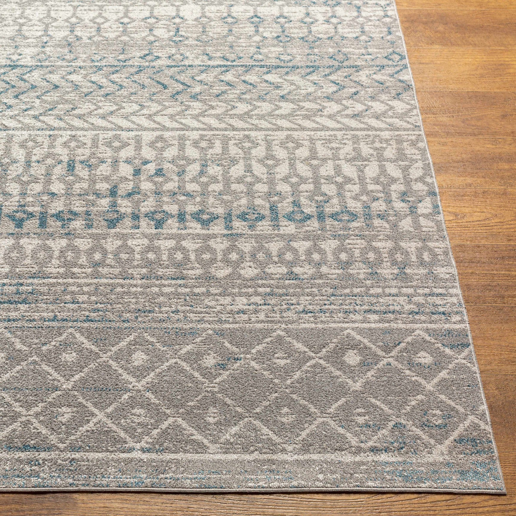 Tambac Blue & Gray Washable Area Rug - Clearance - Ornate Home