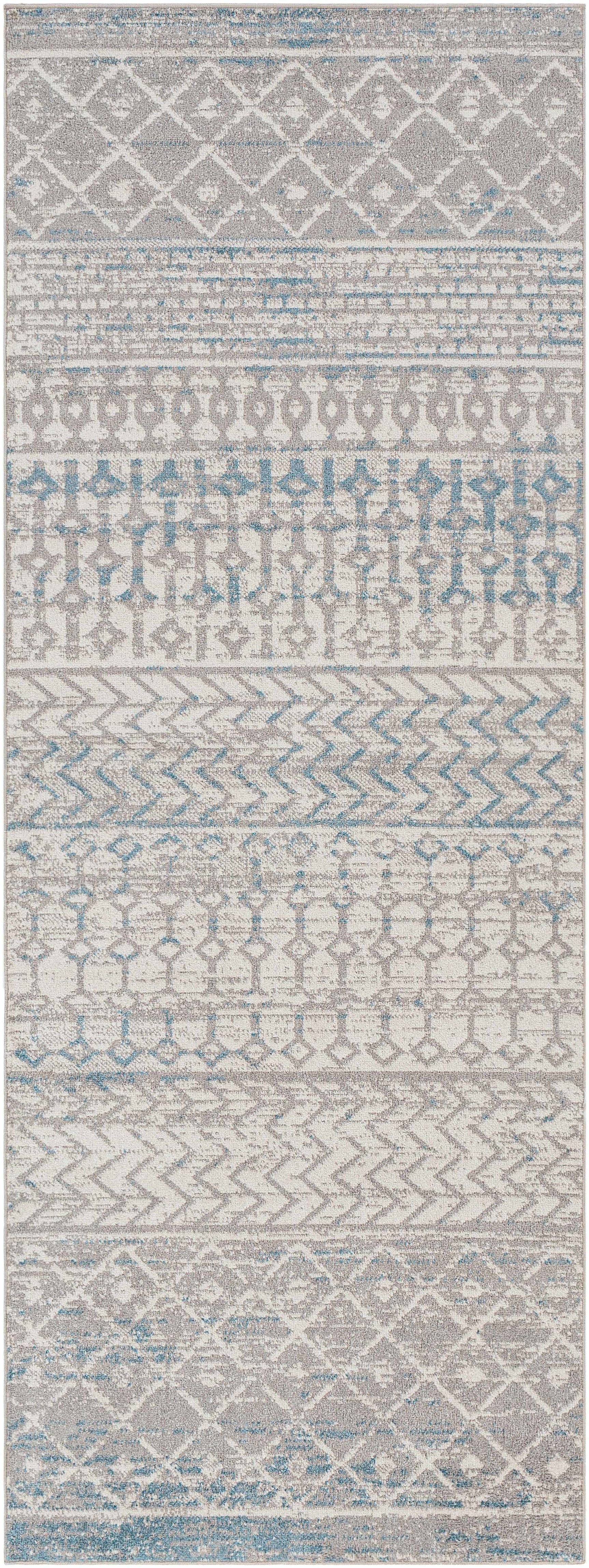 Tambac Blue & Gray Washable Area Rug - Clearance - Ornate Home