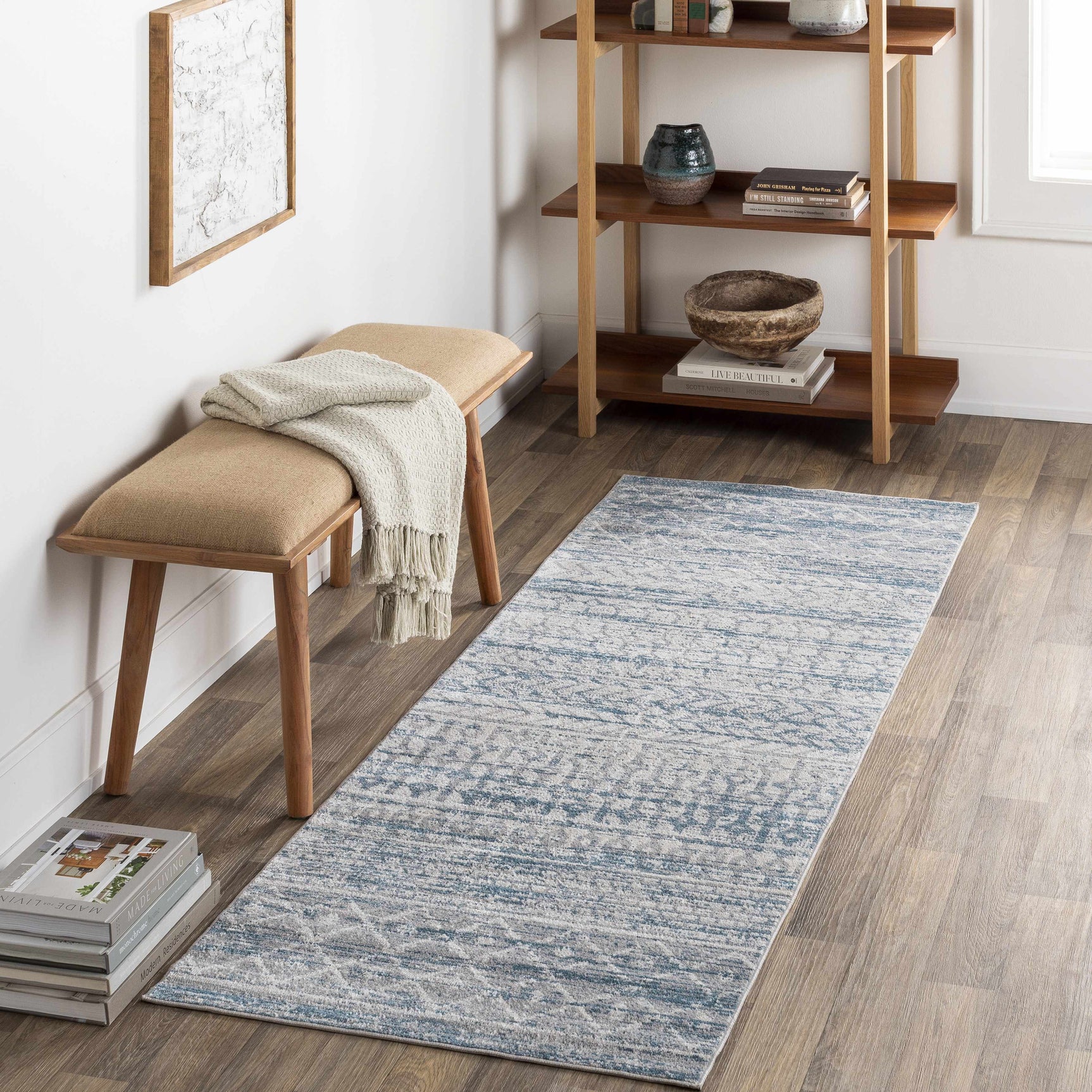 Tambac Blue Washable Area Rug - Clearance - Ornate Home