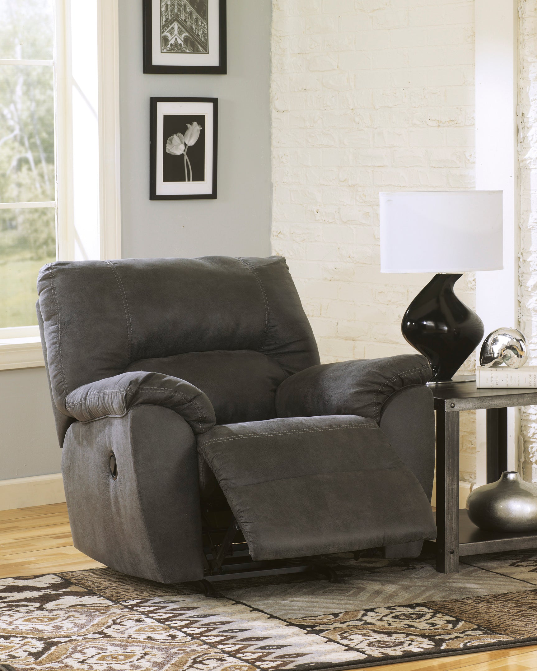 Tambo Faux Leather Manual Recliner - Ornate Home