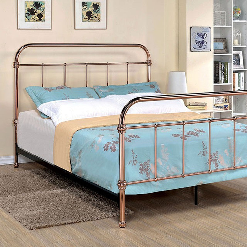 Tamia Rose Gold E.King Bed - Ornate Home