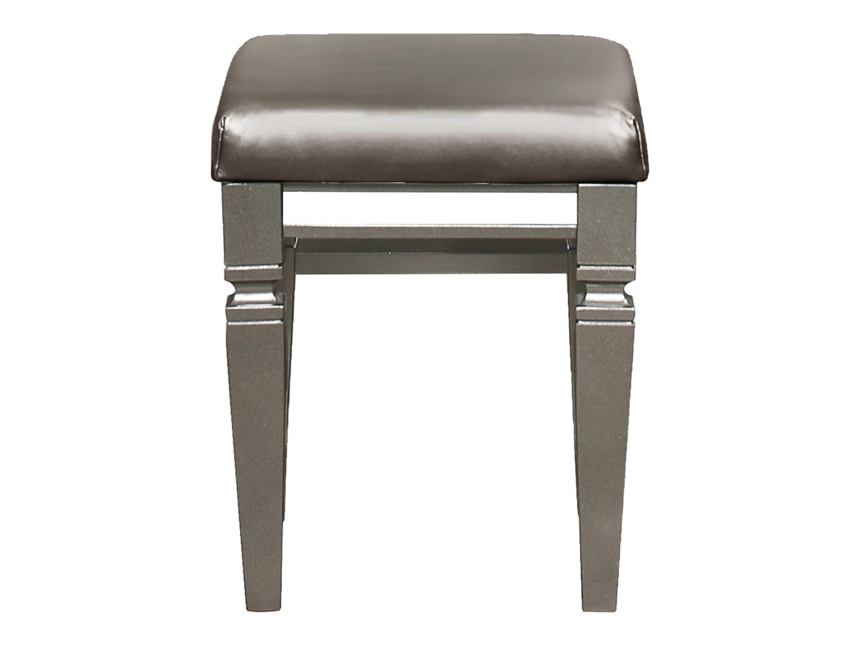 Tamsin Silver/Gray Vanity Stool - Ornate Home