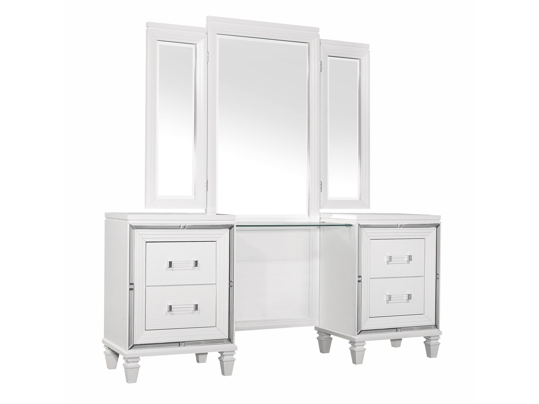Tamsin White Vanity Dresser with Mirror - Ornate Home