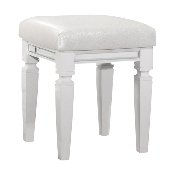 Tamsin White Vanity Stool - Ornate Home