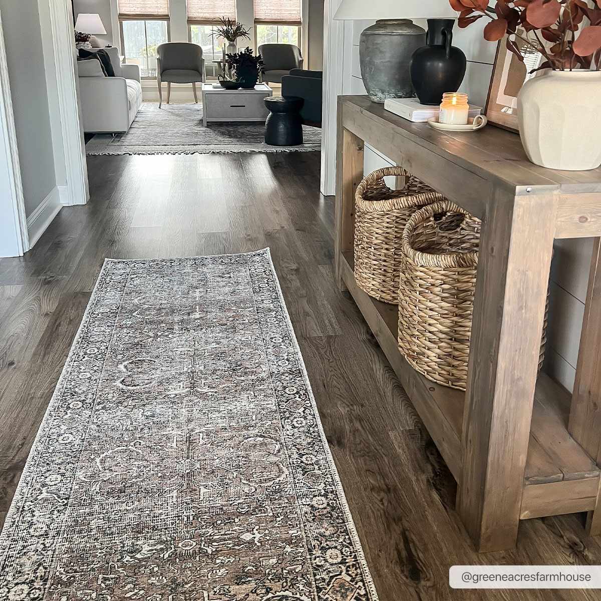 Tan Jill Vintage Washable Area Rug - Clearance - Ornate Home