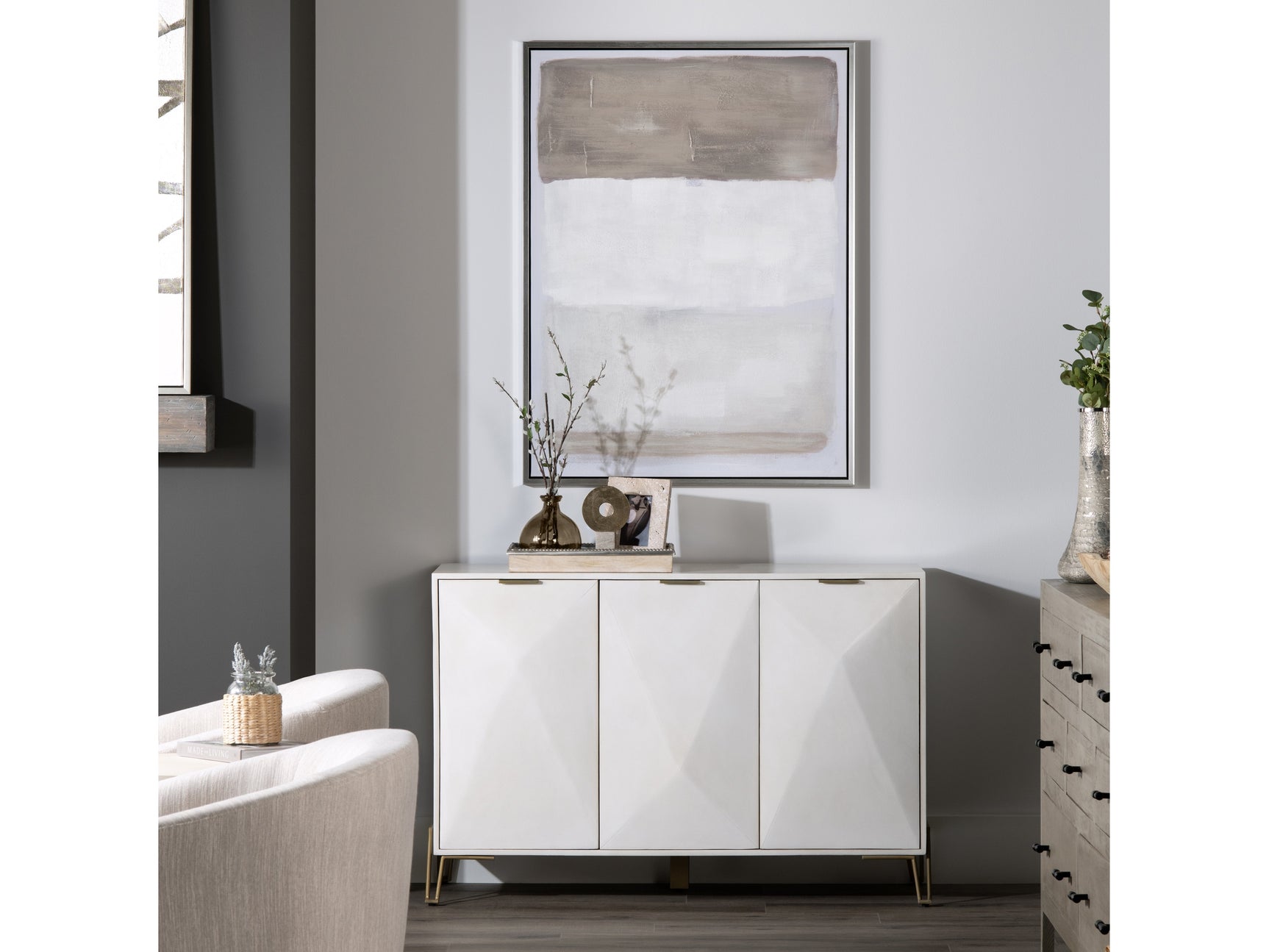 Tan Lines 2 Brown/White Canvas