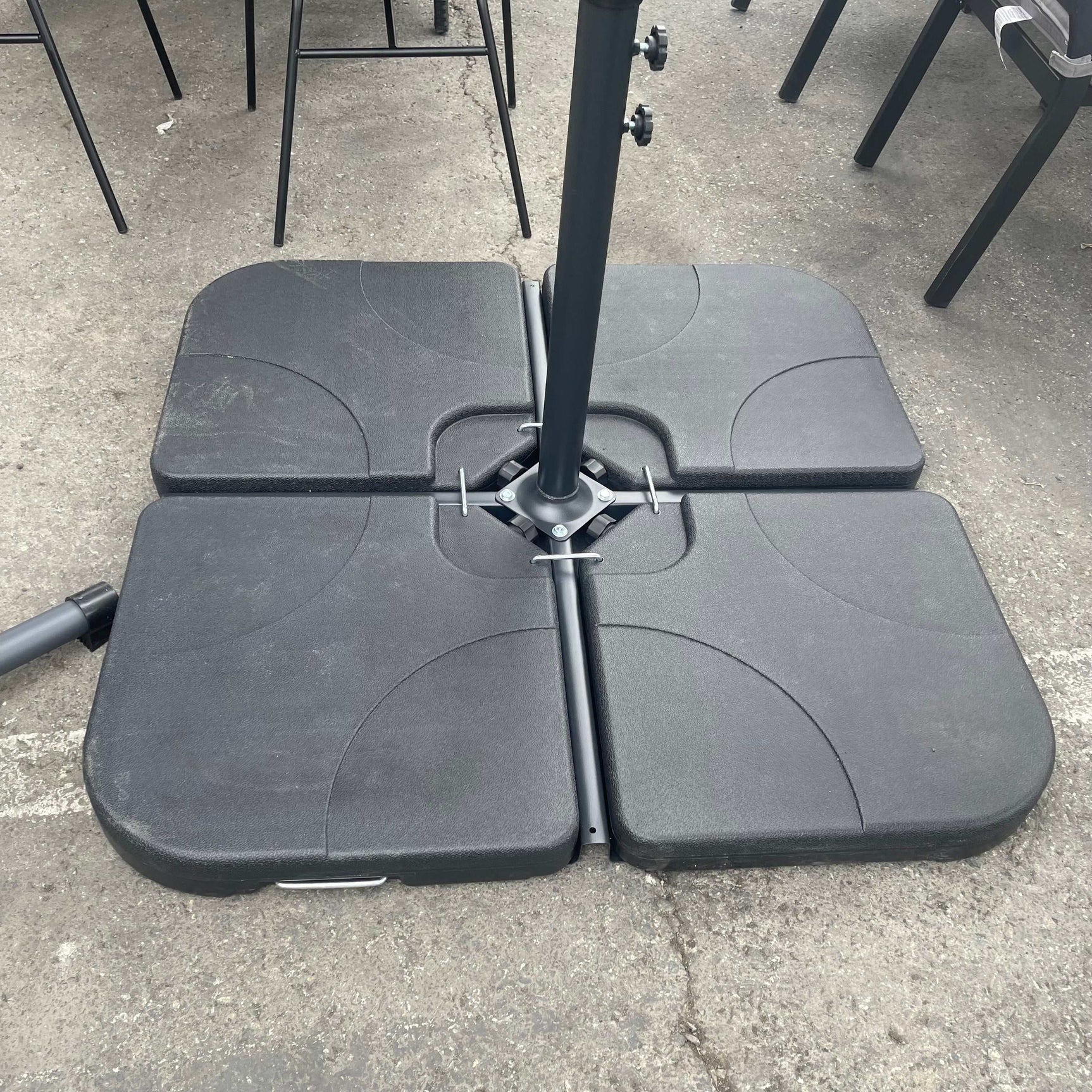 Tangram Black Umbrella Base w/ Handle - Ornate Home