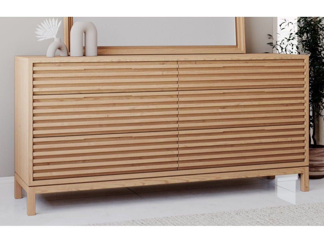 Tanner Flaxen Six Drawer Ash Wood Dresser - Ornate Home