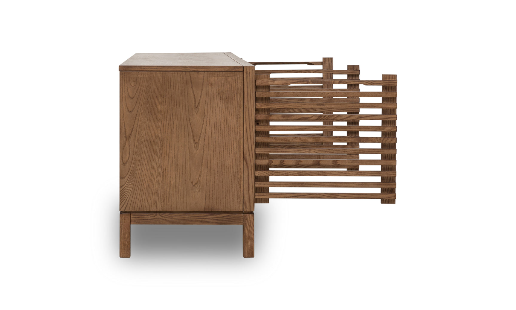 Tanner Four Door Solid Ash Media Console in Roux - Ornate Home