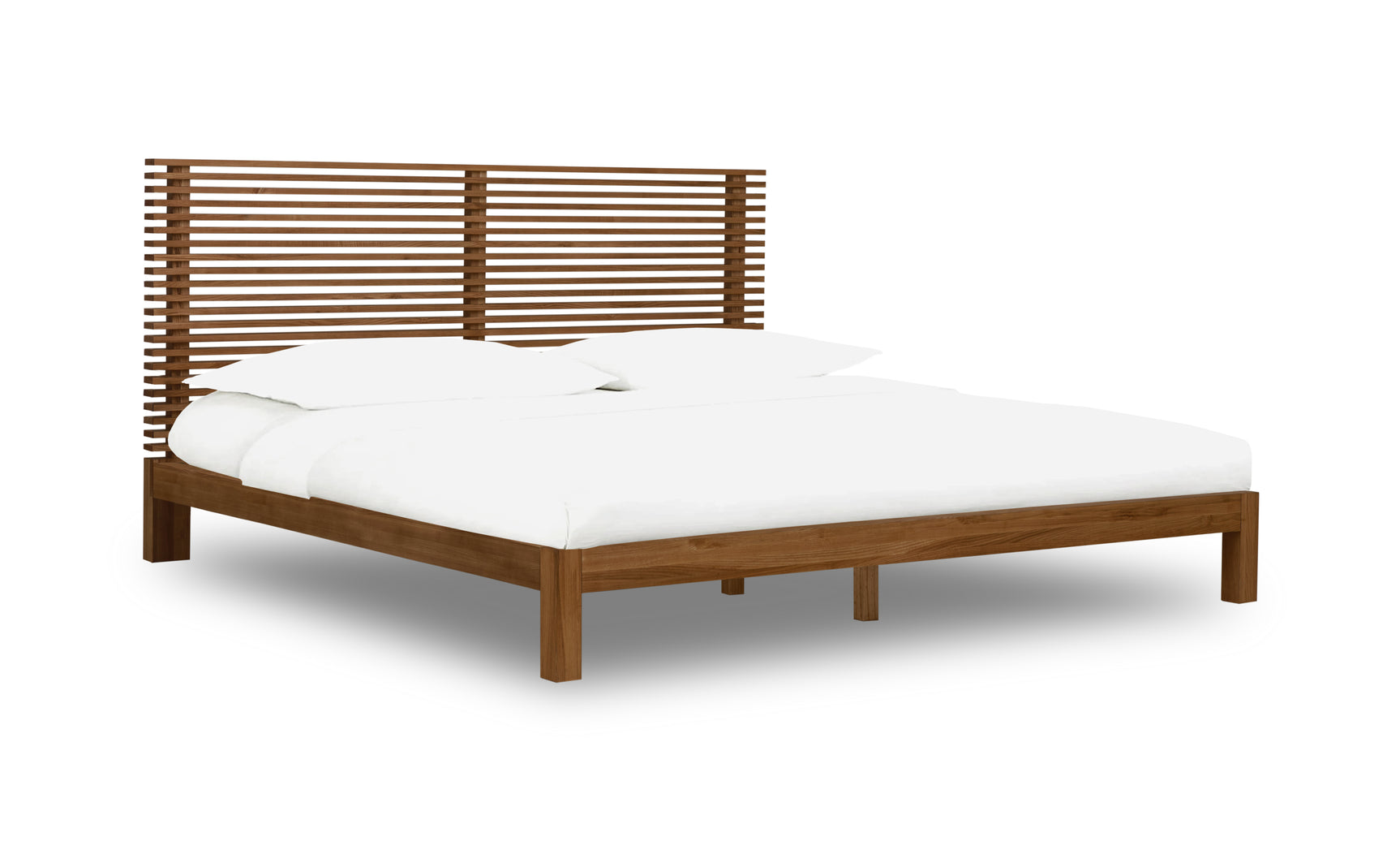 Tanner Queen Solid Ash California King Platform Bed in Roux - Ornate Home