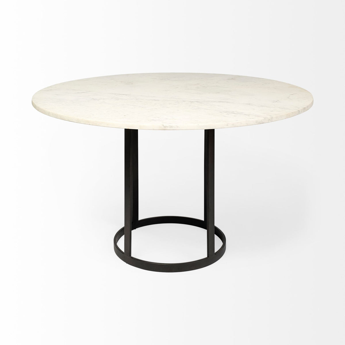 Tanner White/Black 48" Round Pedestal Dining Table - Ornate Home