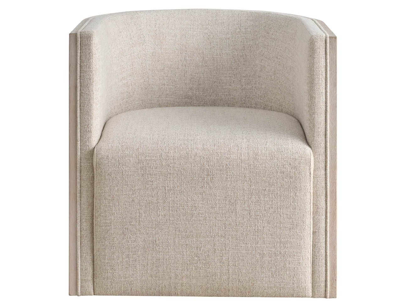Tanner White Oak/Monique Linen Swivel Chair - Ornate Home